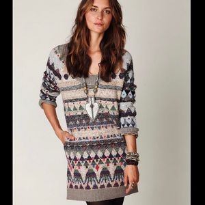 Free People Eagle Fairisle Tunic Sweater